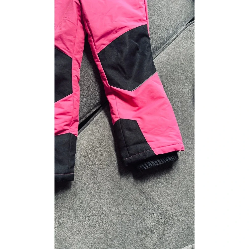 Swiss Tech Snow Bibs Kids Size M 7-8 Pink Insulated Winter Overalls
